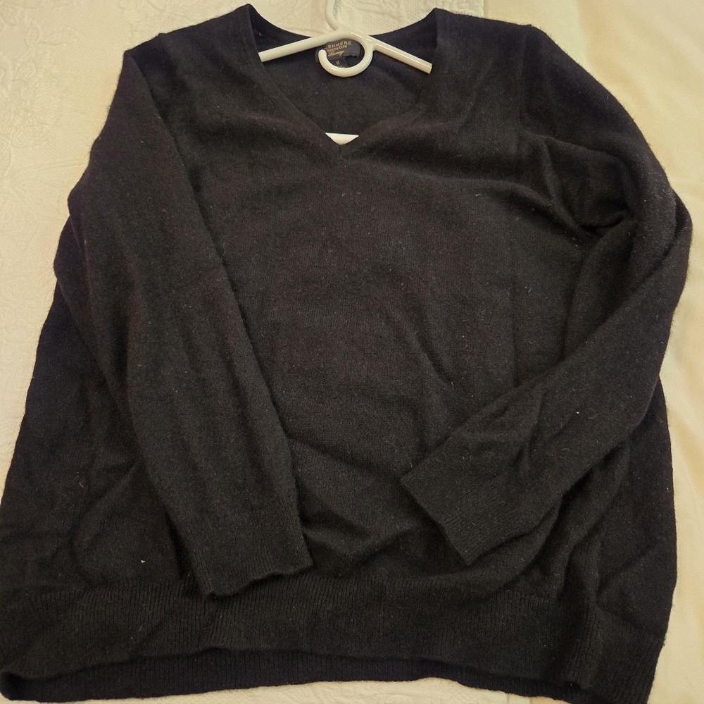 Charter Club Cashmere Sweater, 1x, Black
